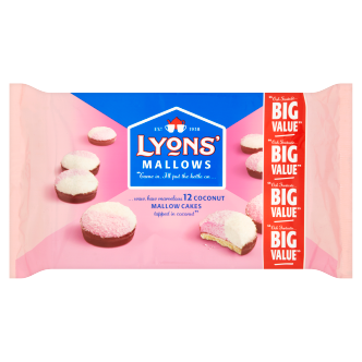 12 x Lyons 12 Coconut Mallows Delights 250G