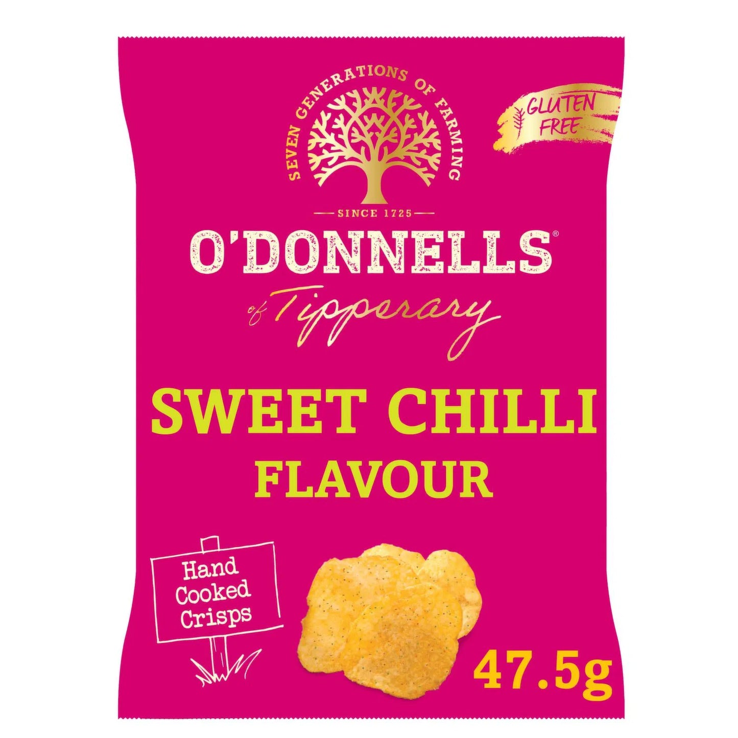 32 x O Donnells Sweet Chilli Flavour Hand Cooked Crisps 47.5G
