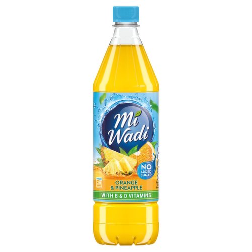 12 x Miwadi Orange & Pineapple With B & D Vitamins 1L