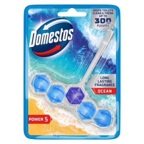 9 x Domestos Power 5 Toilet Rim Block Ocean 50 G