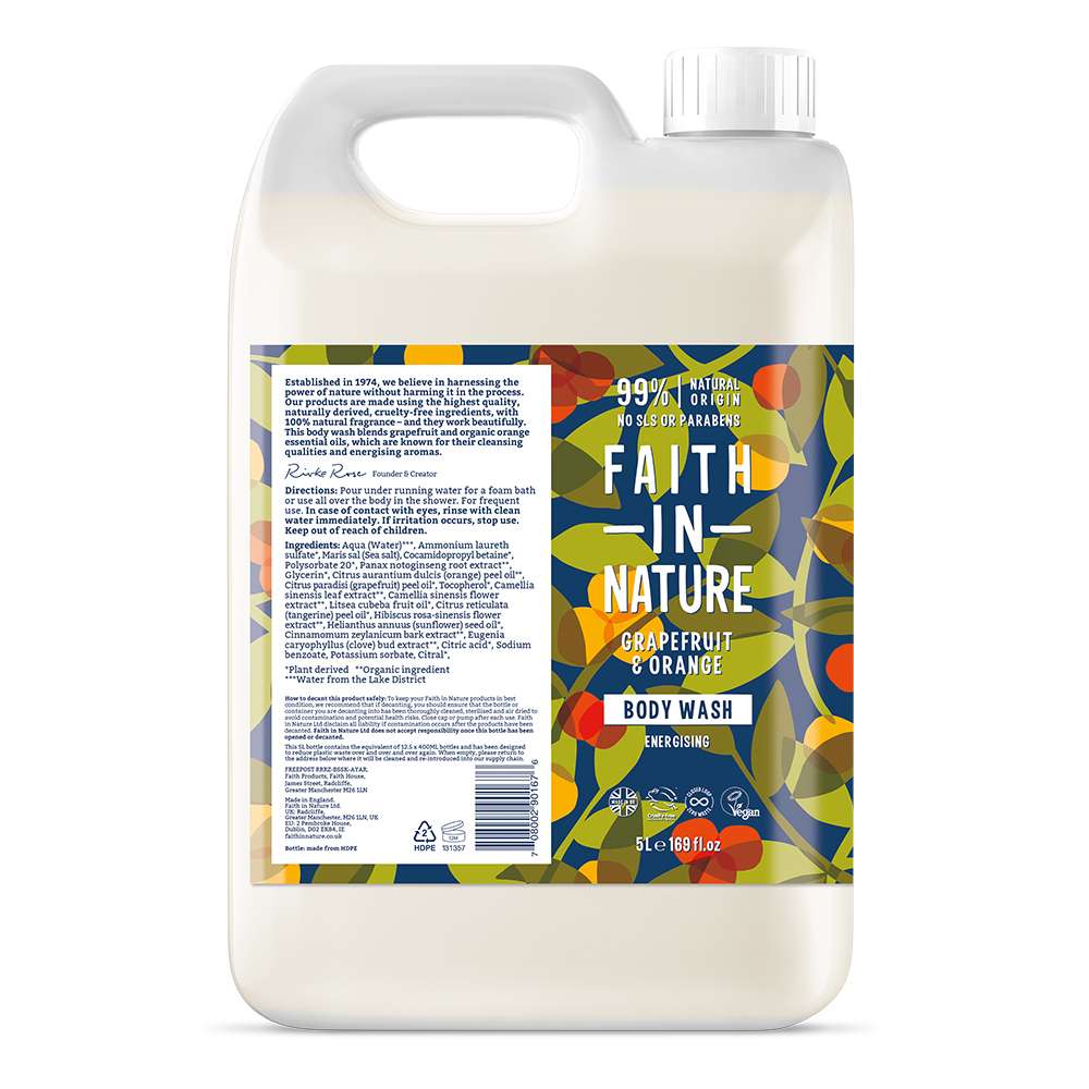 Faith In Nature Grapefruit & Orange Body Wash - 5ltr