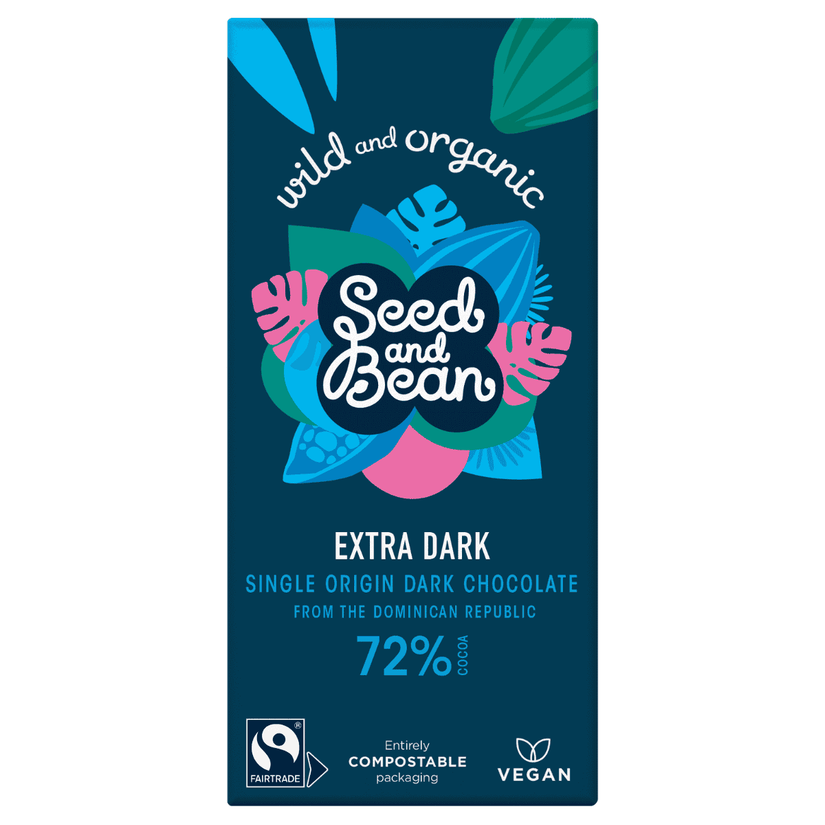 10 x Seed & Bean Dark 72% Fairtrade & Organic - 75g