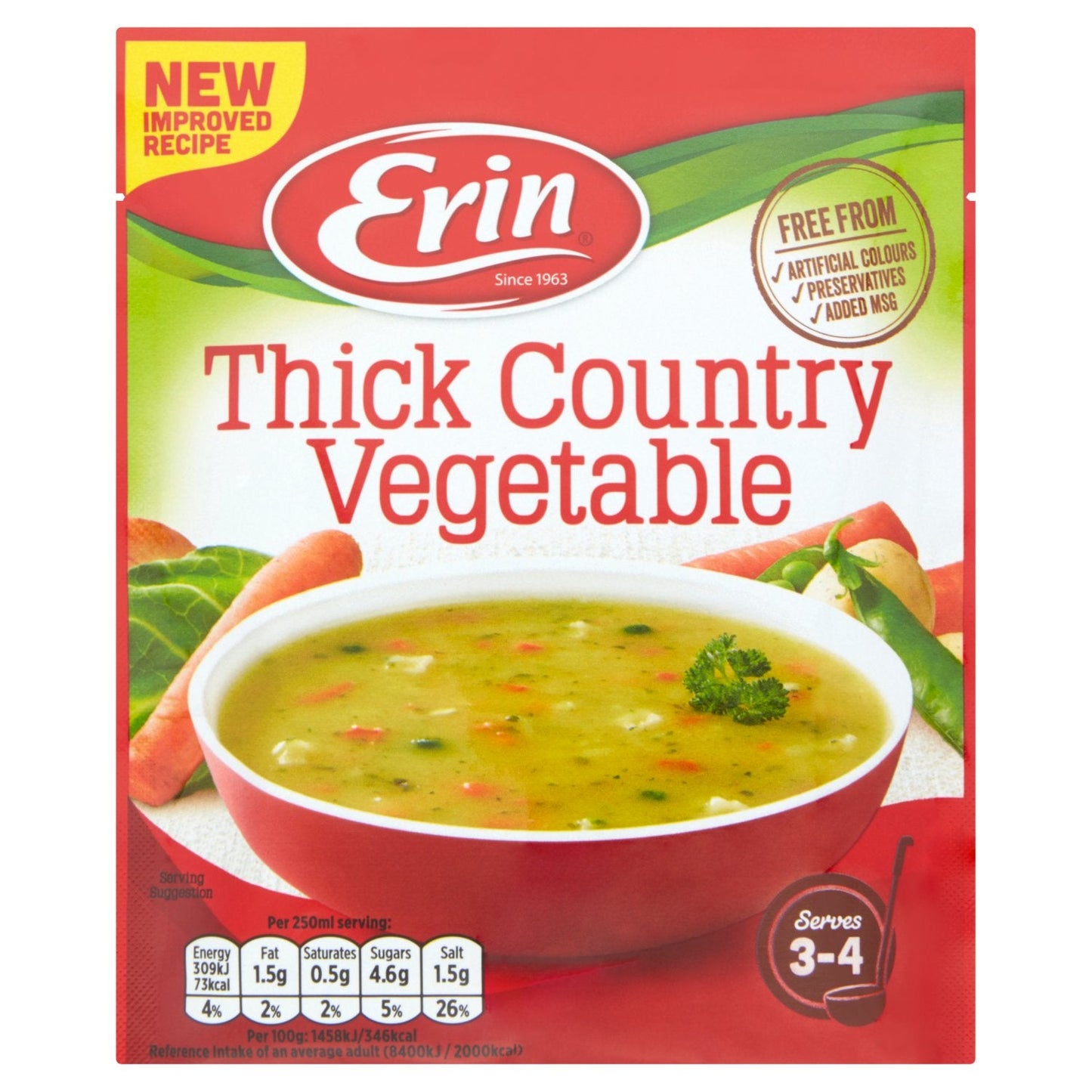 30 x Erin Thick Country Vegetable Soup 72G