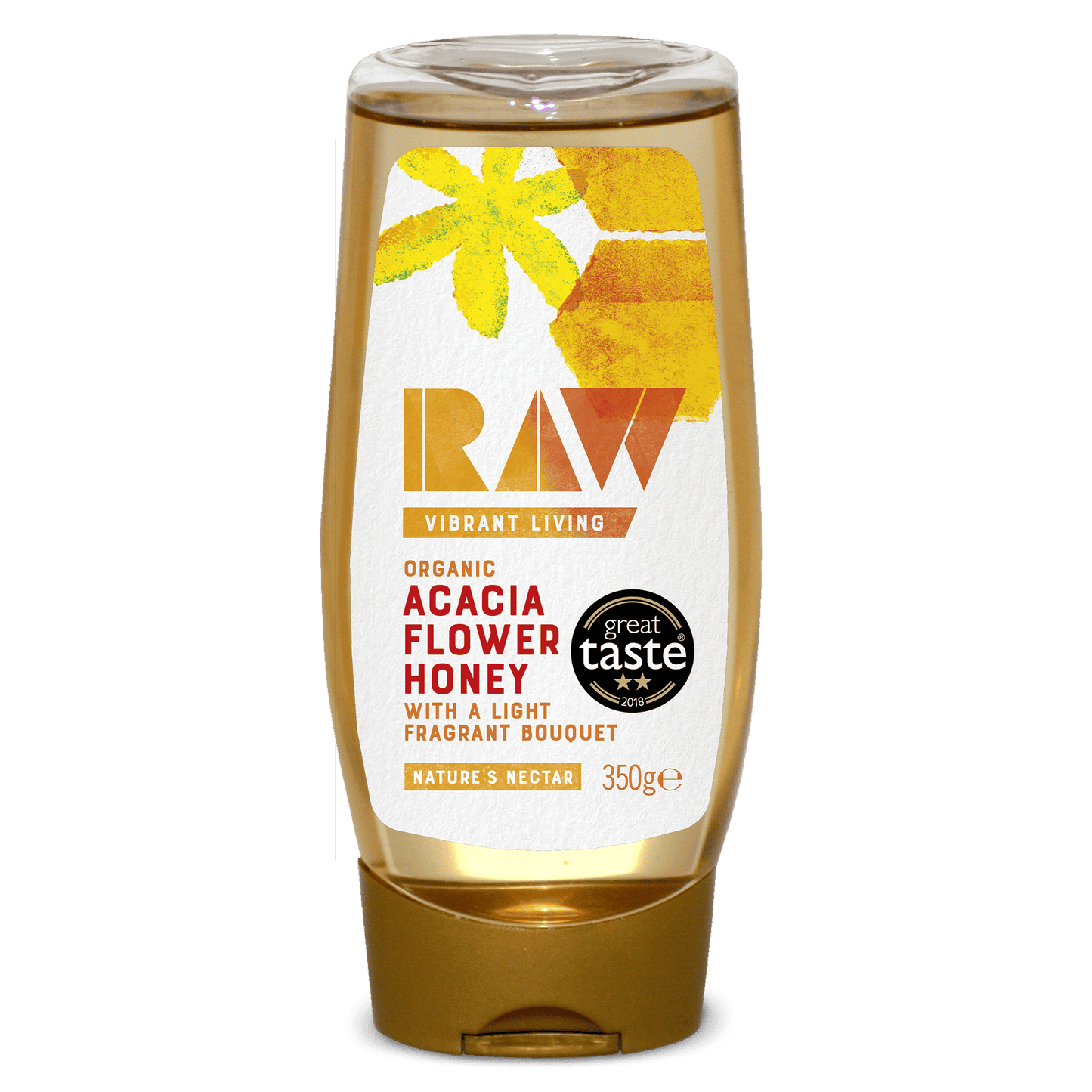 Raw Vibrant Living Org Acacia Flower Honey Squeezy - 350g