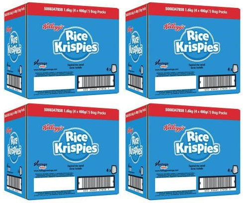 4 x Kellogg's Rice Krispies Bag Pack 4 X 400G (1.6Kg)