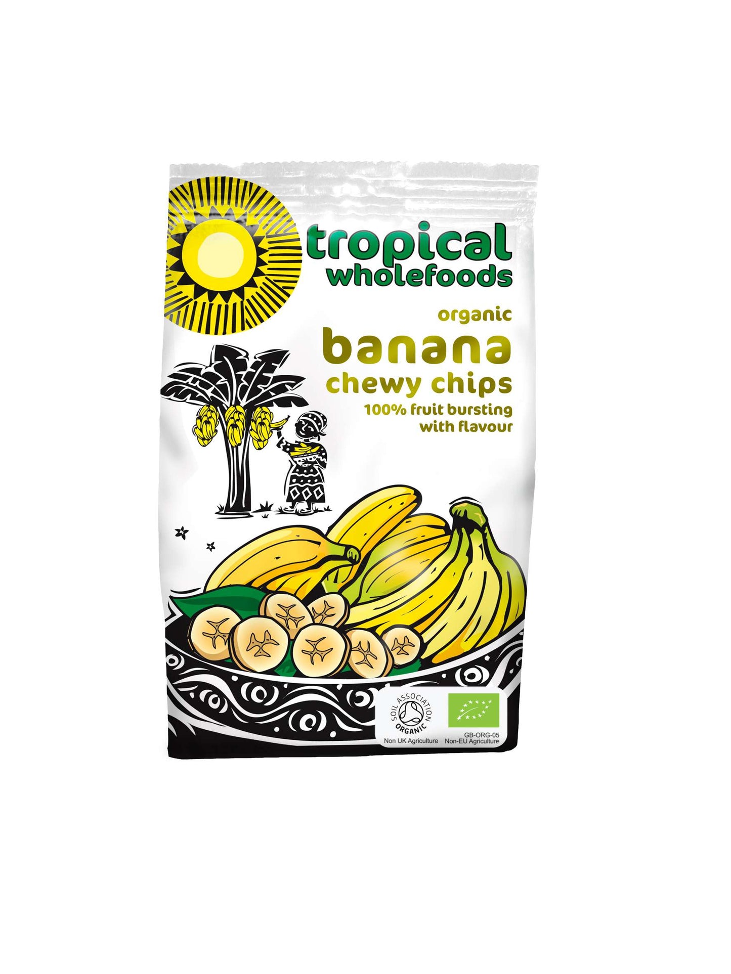 14 x Tropical Wholefoods FT Org Chewy Banana Chips - 150g