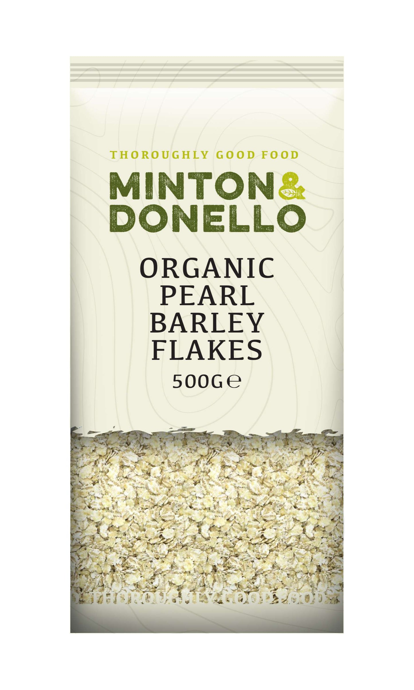 6 x Minton & Donello Organic Pearl Barley Flakes - 500g