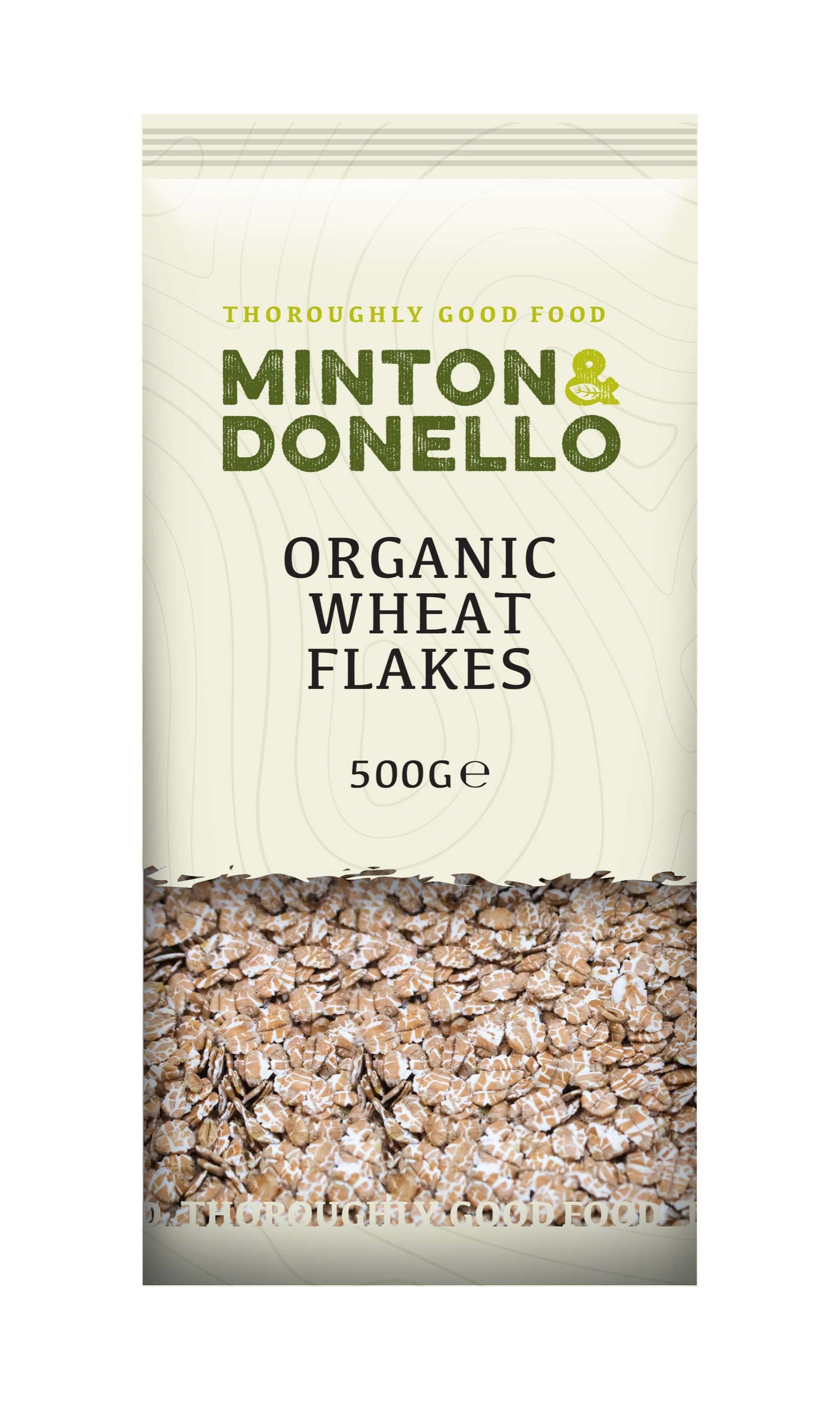 6 x Minton & Donello Organic Wheat Flakes - 500g