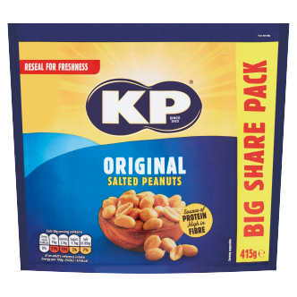 6 X Kp Original Salted Peanuts Big Share Pack 415GM