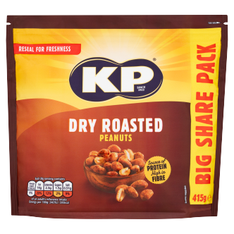6 X Kp Dry Roasted Peanuts Big Share Pack 415GM