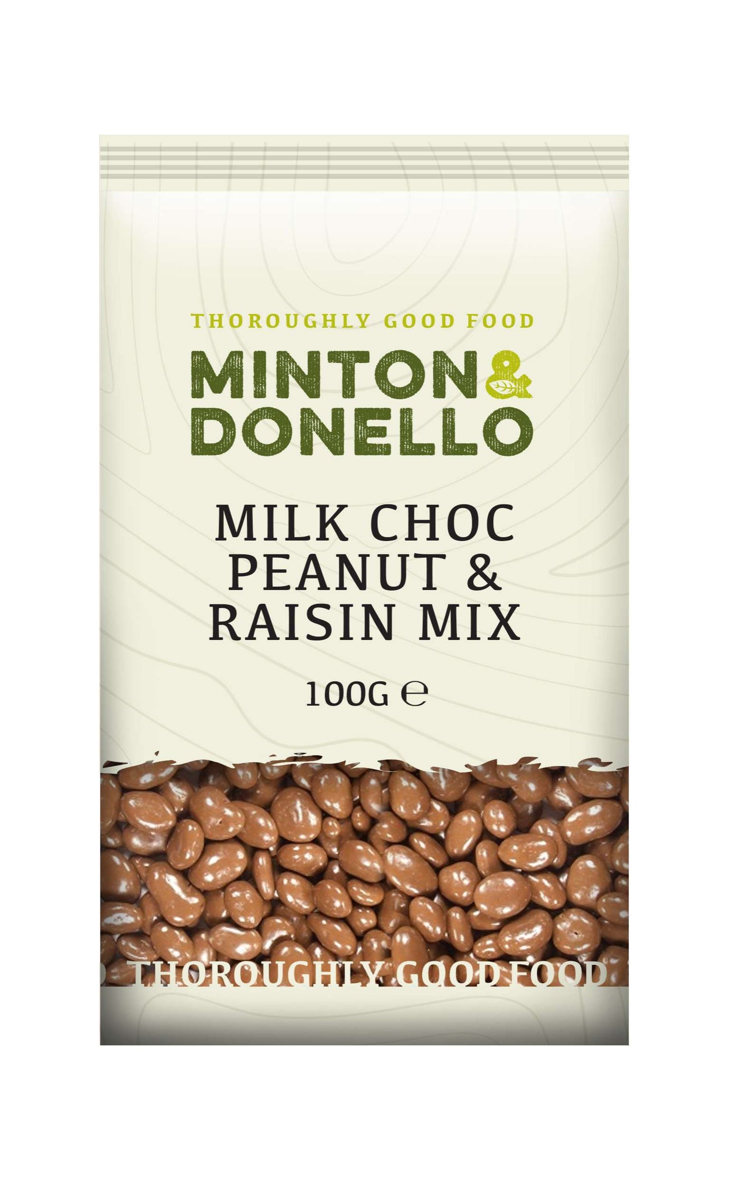 6 x Minton & Donello Milk Choc Peanut & Raisin Mix - 100g