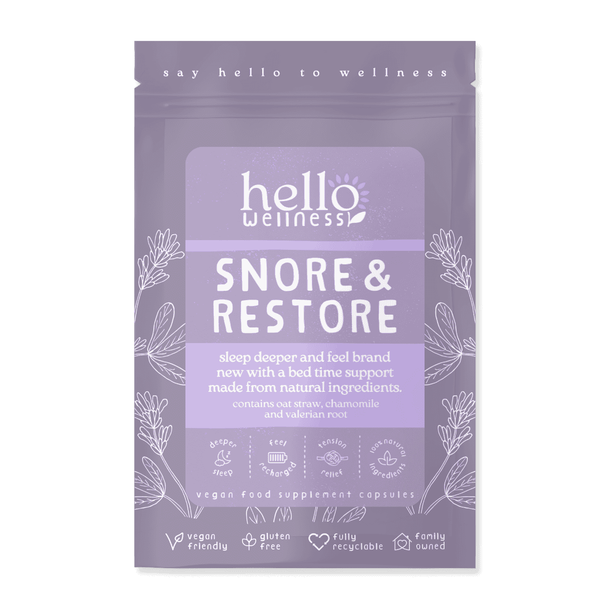 Hello Wellness Snore & Restore sleep support - 60caps