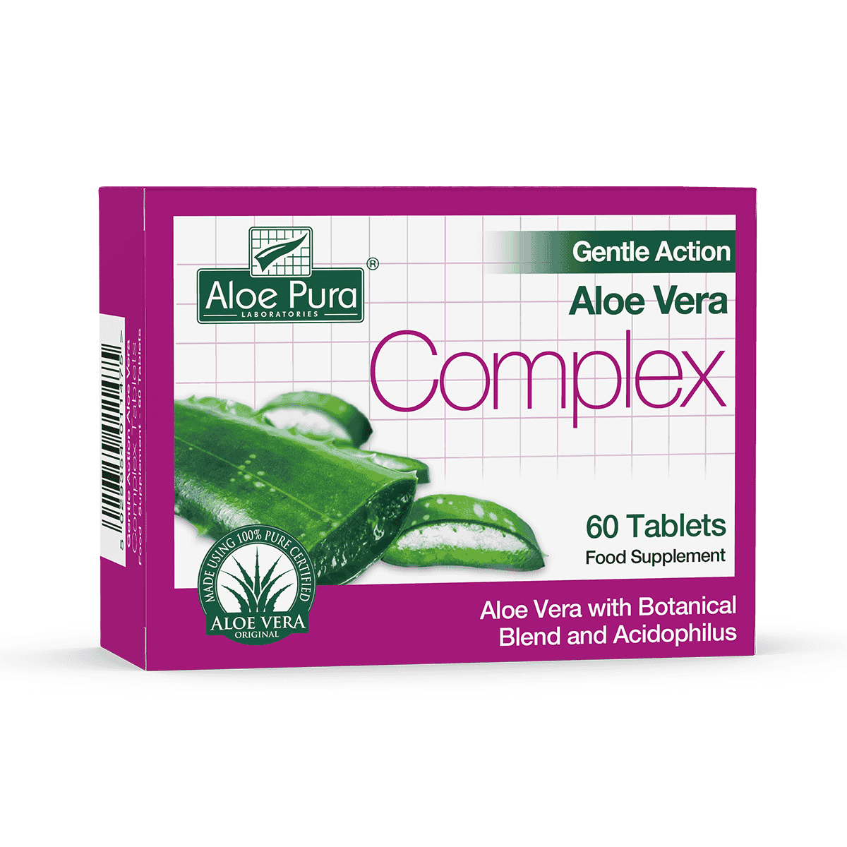 Aloe Pura Gentle Action Aloe Vera Complex - 60caps