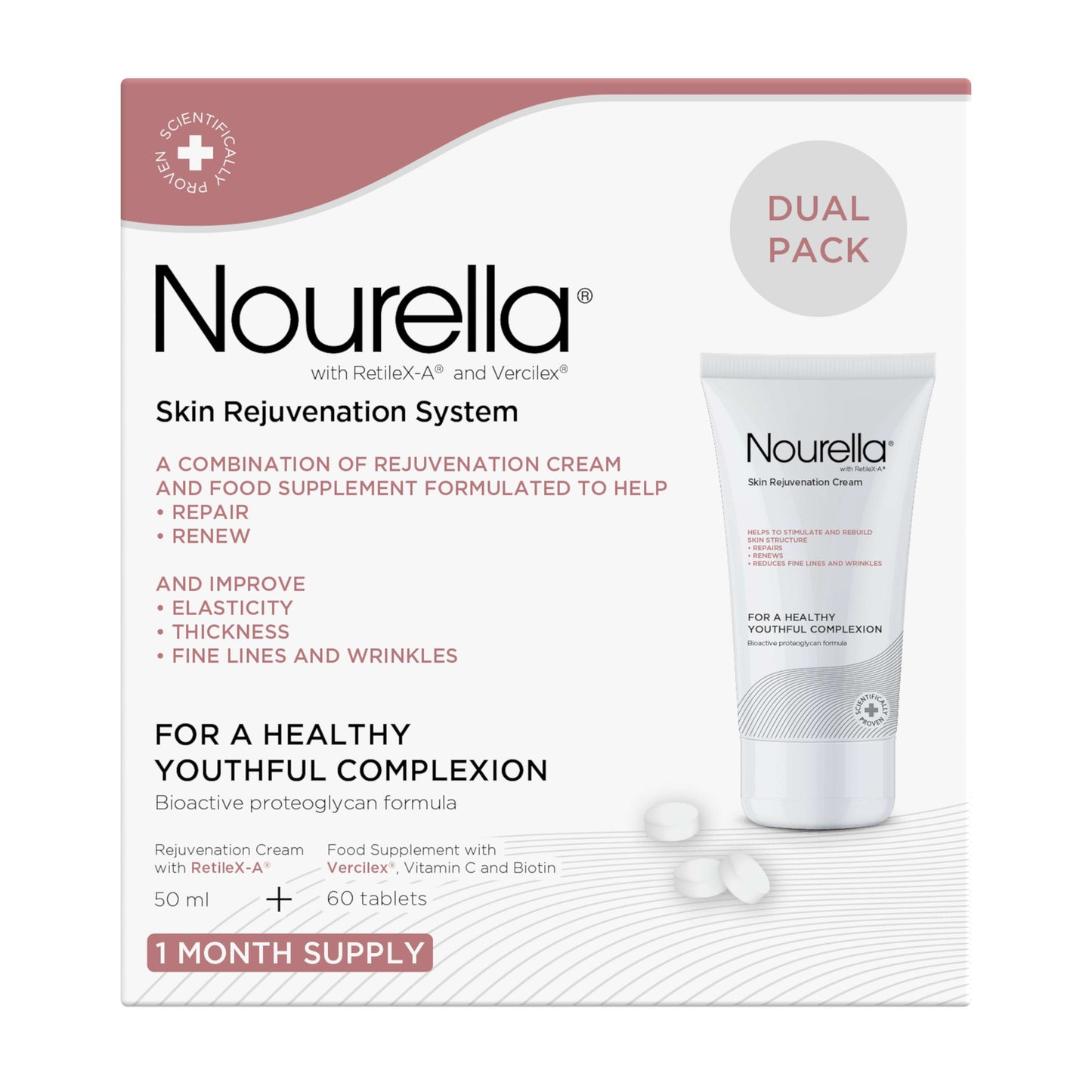 Nourella Skin Rejuvenation Pack (60 Tabs 50ml Cream) - 2pc