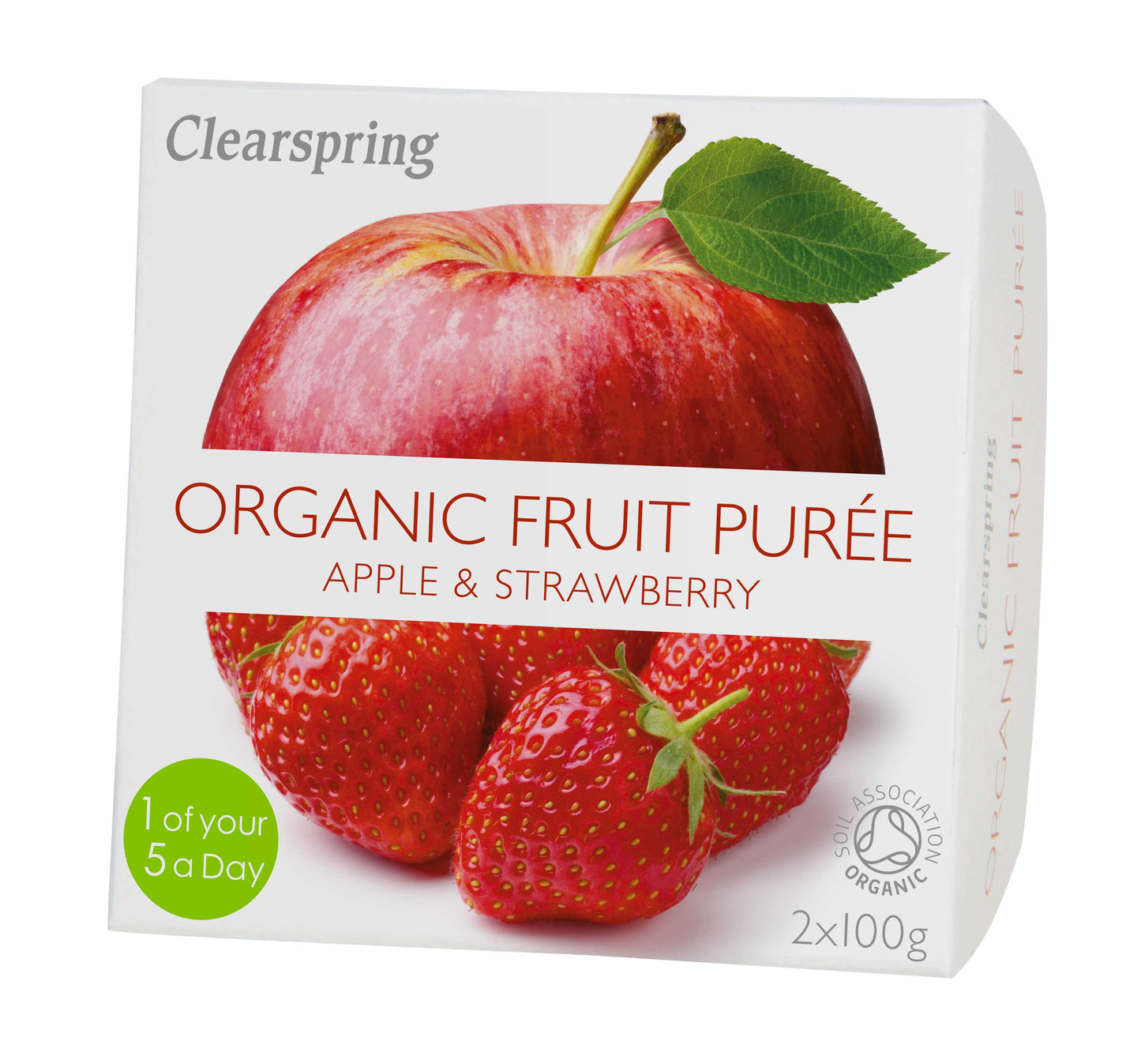 Clearspring Fruit Puree - Apple/Strawberry Org - 2x100g