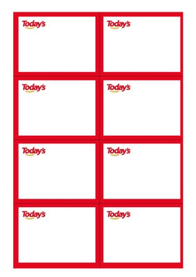 50 x Todays Shelf Card 8 Small Small