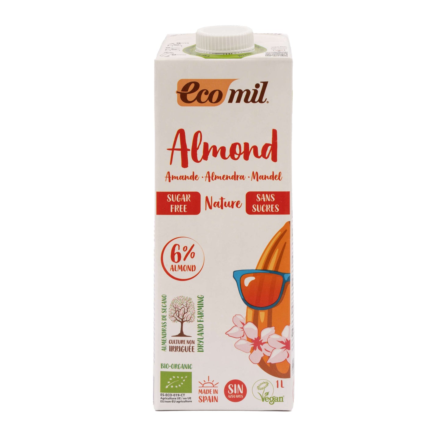 Ecomil Almond milk sugar-free Bio (6% almond) - 1ltr