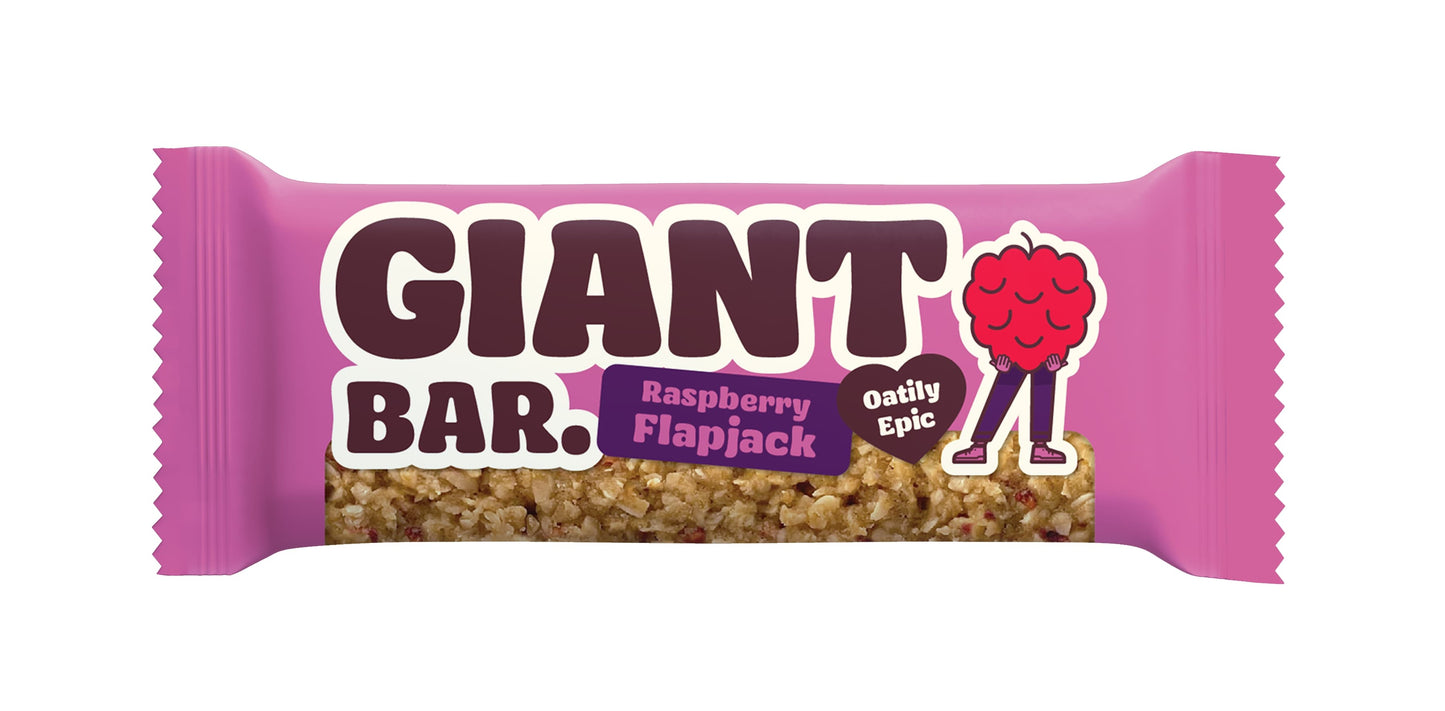 20 x Ma Baker Giant Bar Raspberry Flapjack - 90g