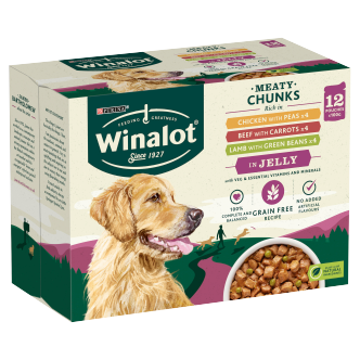 4 x Winalot Dog Meaty Chunks Jelly Selection - 12X100GM