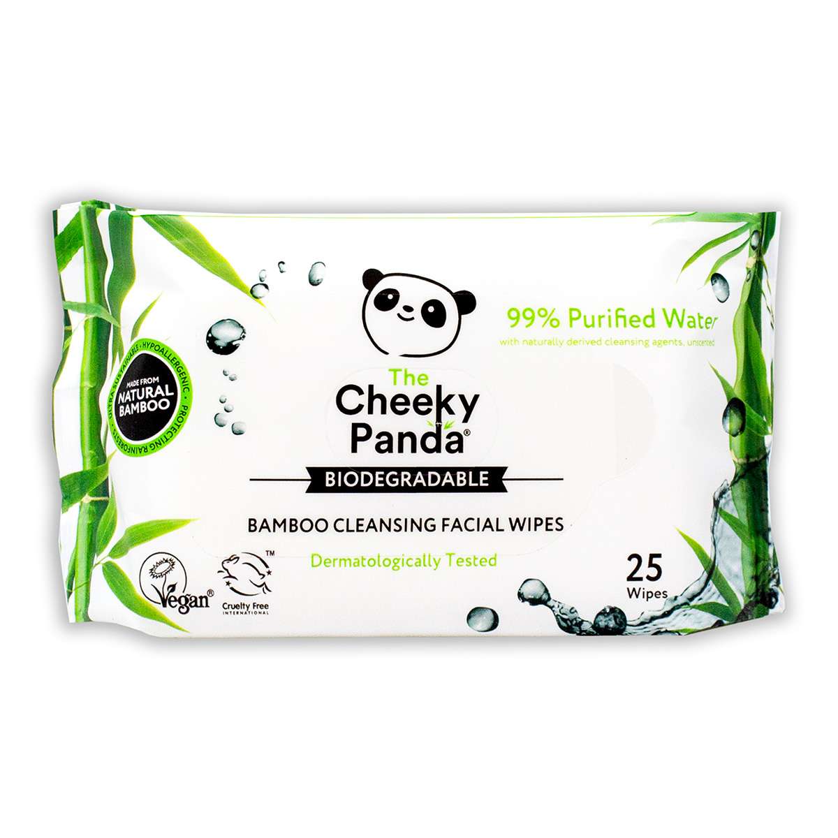 The Cheeky Panda Makeup Wipes unscented - 25pc