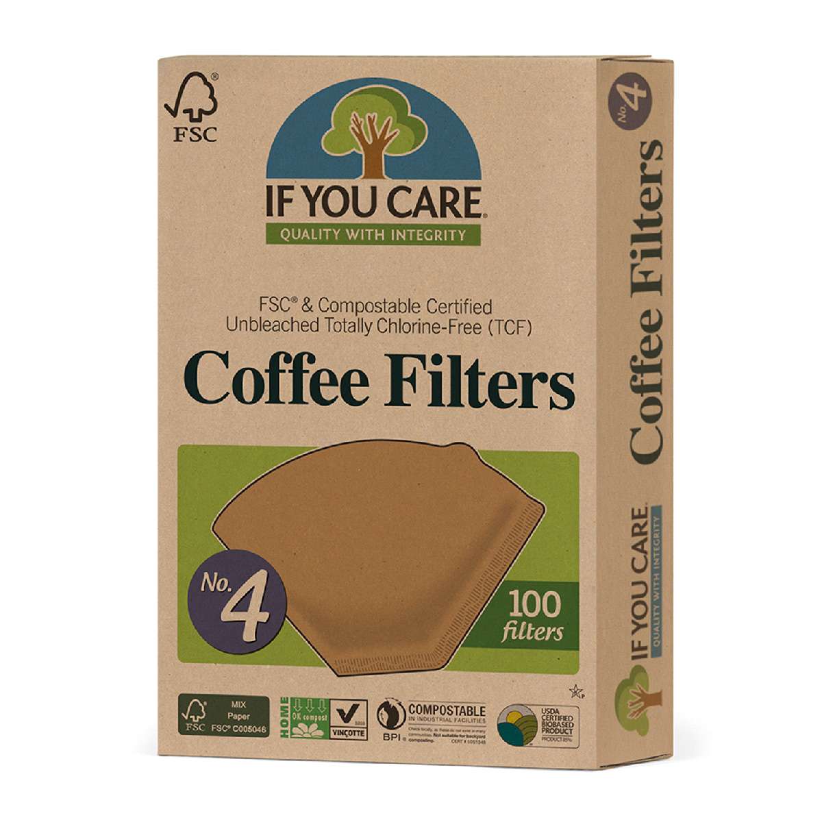 If You Care FSC Cert Unbleached Coffee Filters No.4 - 1pc