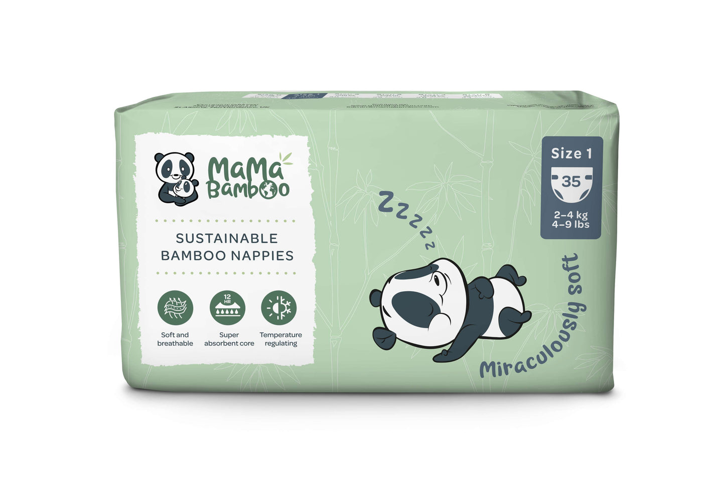 Mama Bamboo Eco Nappies - Size 1 (Newborn) - 35pc