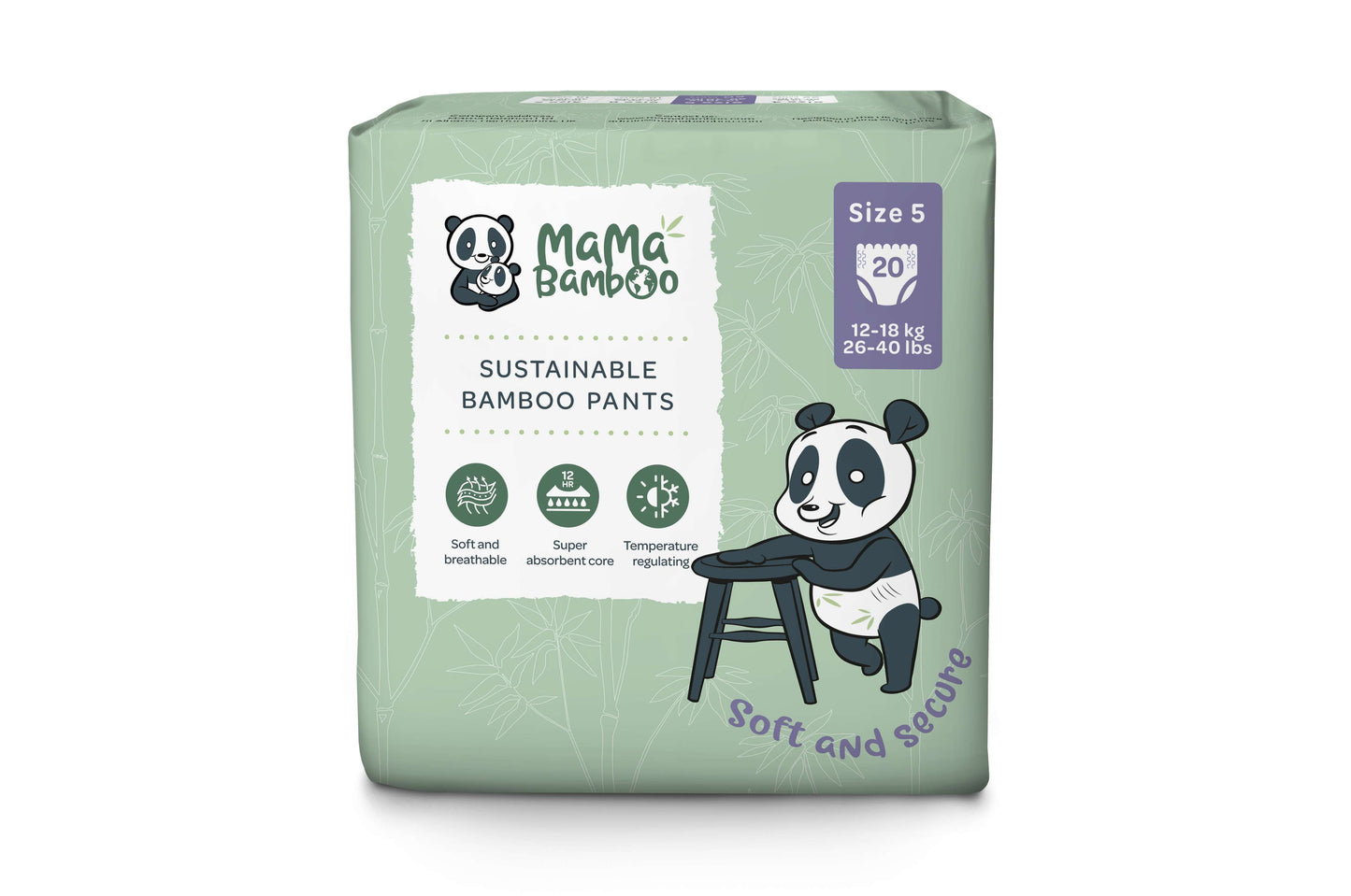 Mama Bamboo Eco Nappy Pants - Size 5+ (Large Plus) - 20pc