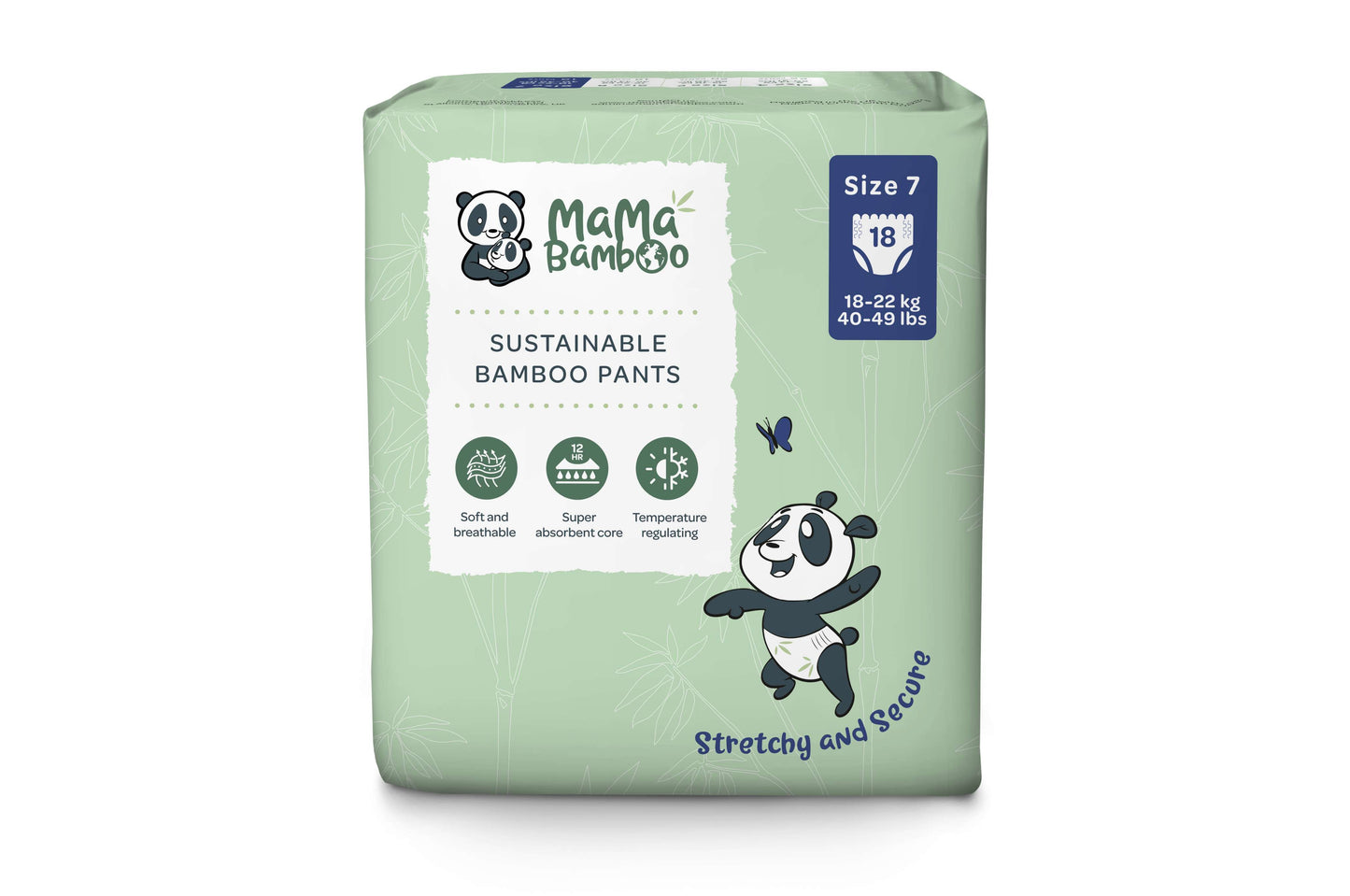Mama Bamboo Eco Nappy Pants - Size 7+ (XX-Large +) - 18pc