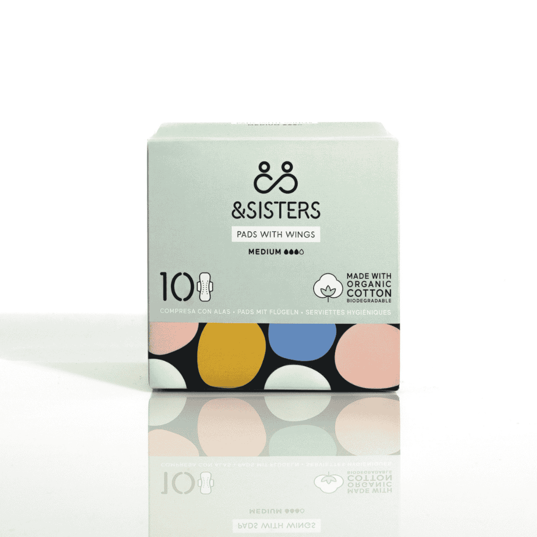 &Sisters Medium Organic Pads with Wings - 10pc