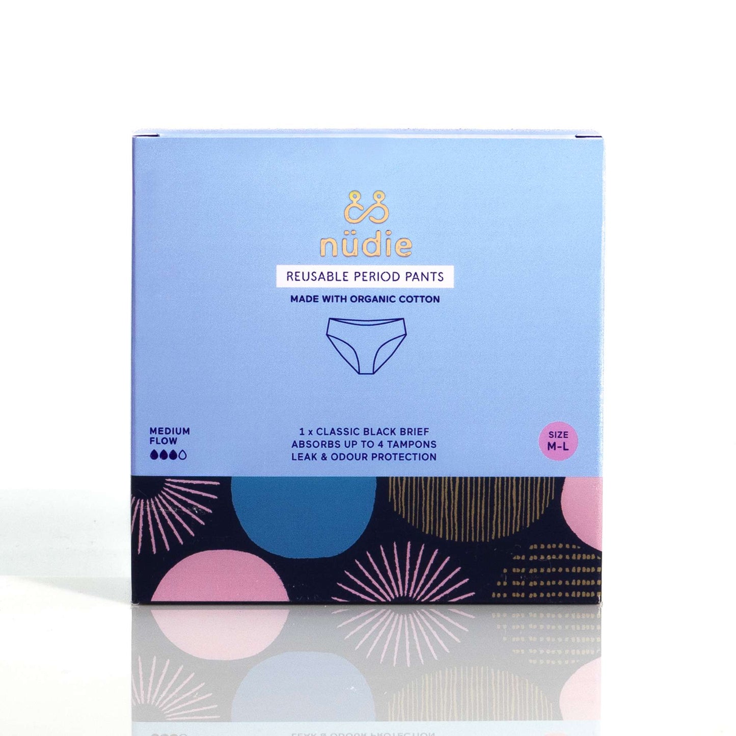 &Sisters Org Cotton Period Pants Black Size M / L - 1pc