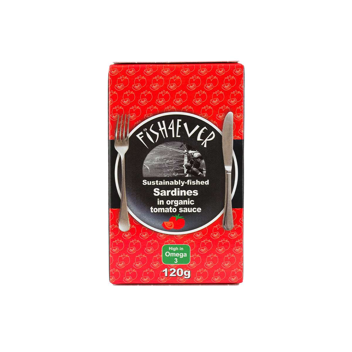 Fish4ever Whole sardines in org tomato sauce - 120g