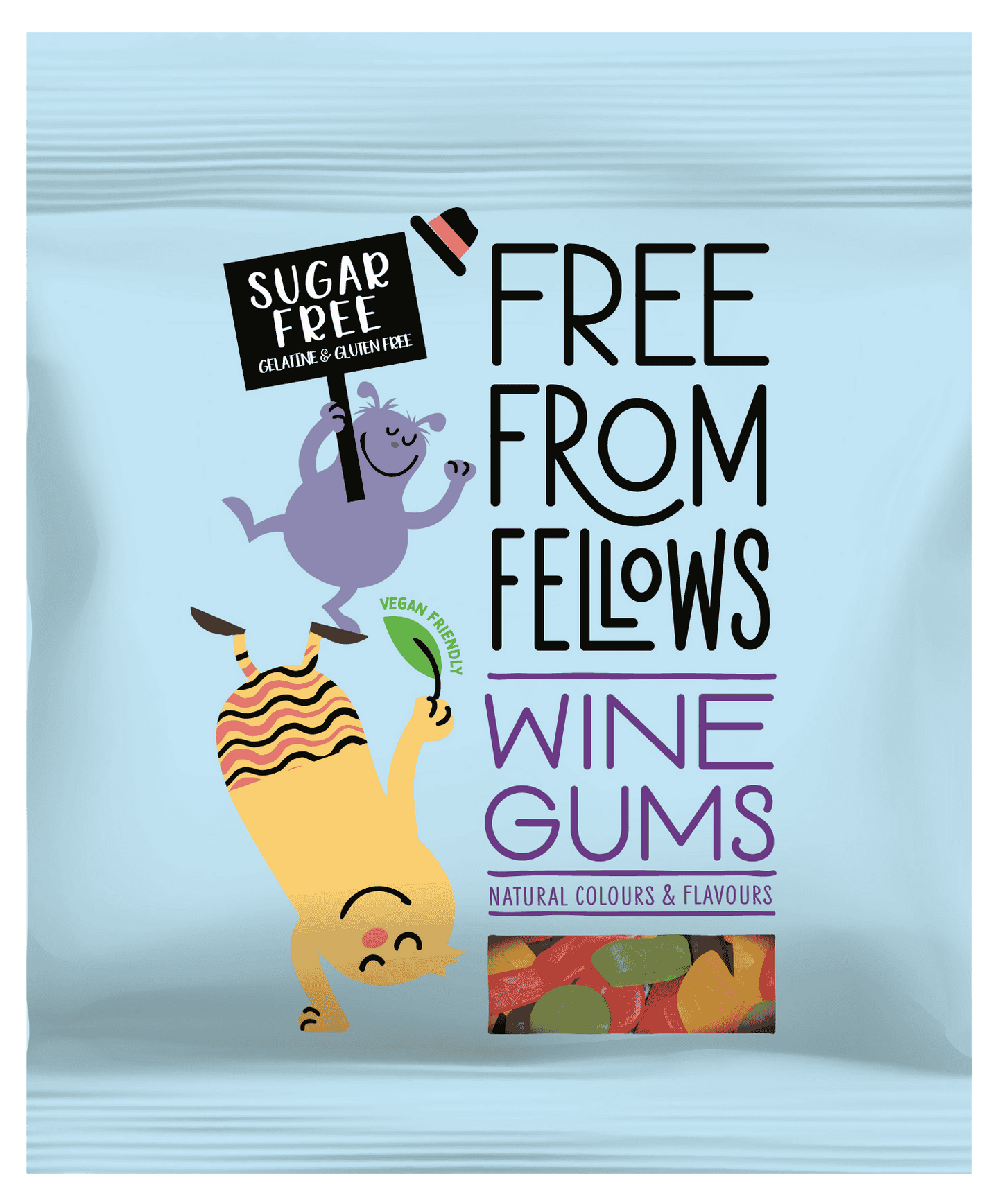 10 x Free From Fellows Wine Gums - 100g
