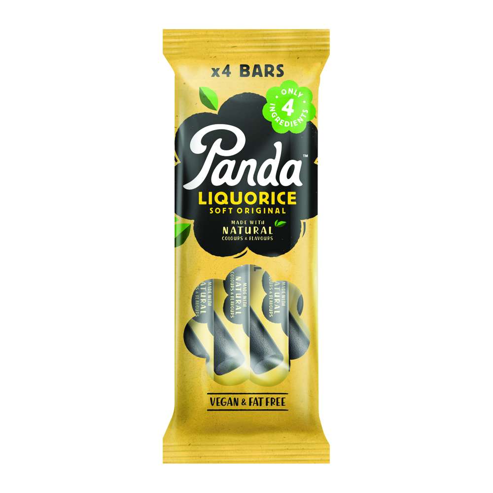 18 x Panda Natural Liquorice Bar 4pk - 128g