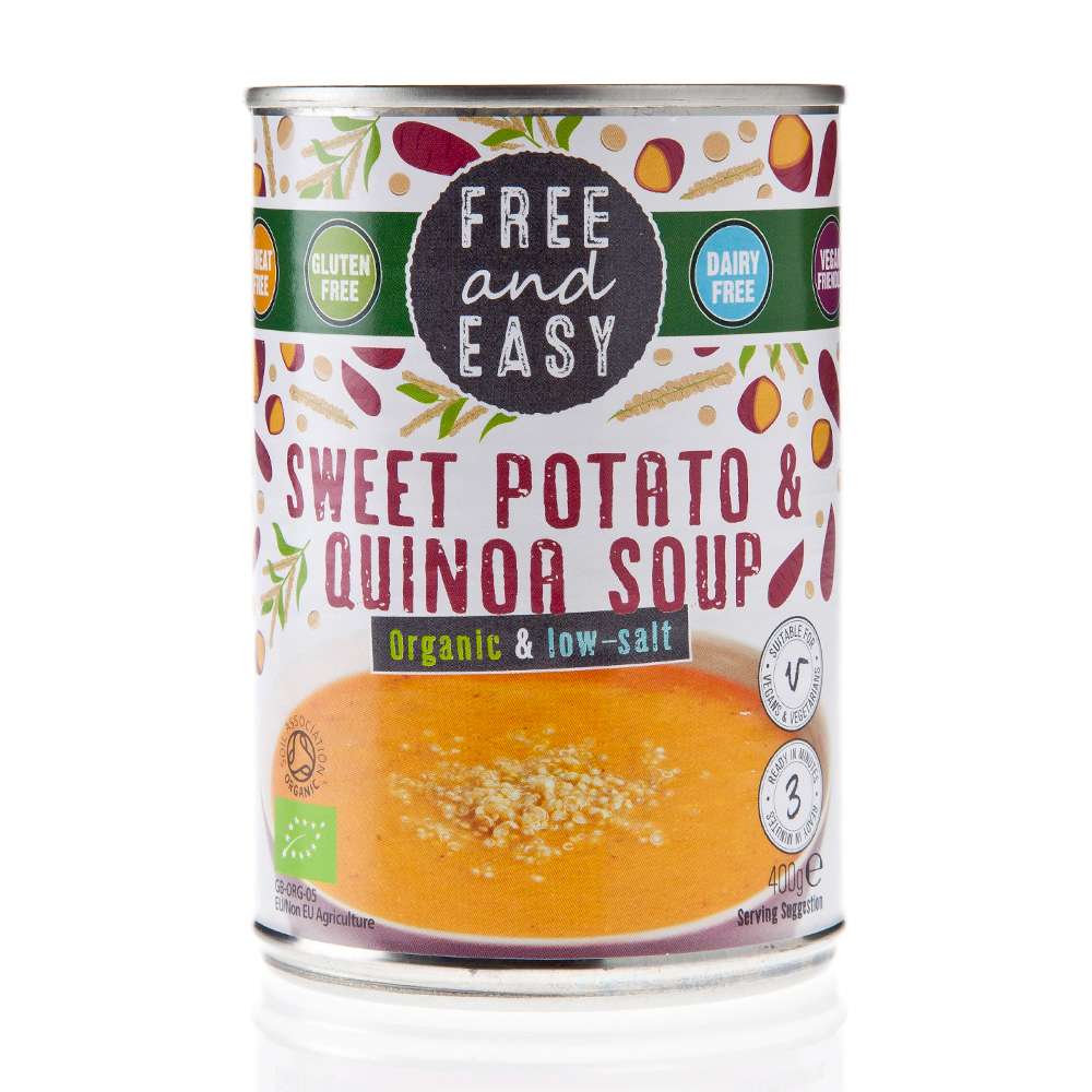 Free & Easy Org Low Salt Sweet Potato & Quinoa Soup - 400g