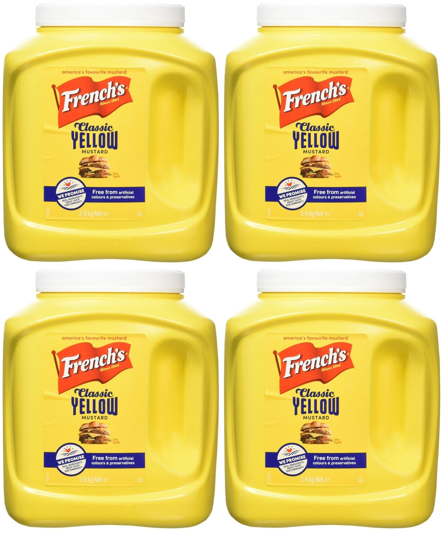 4 x French's Classic Yellow Mustard 2.9Kg