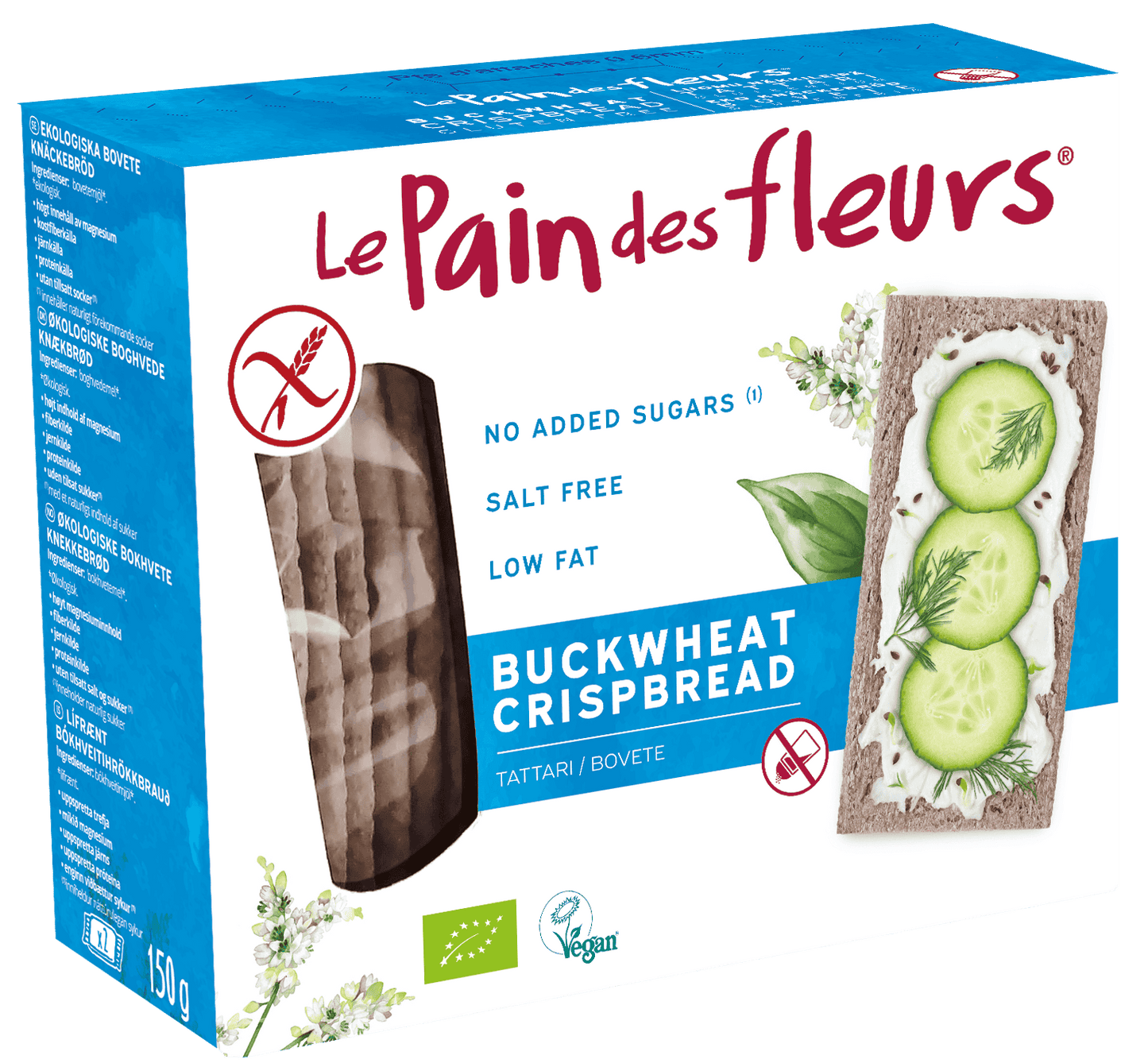 6 x Le Pain Des Fleurs Org GF Buckwheat - NS C/bread - 150g