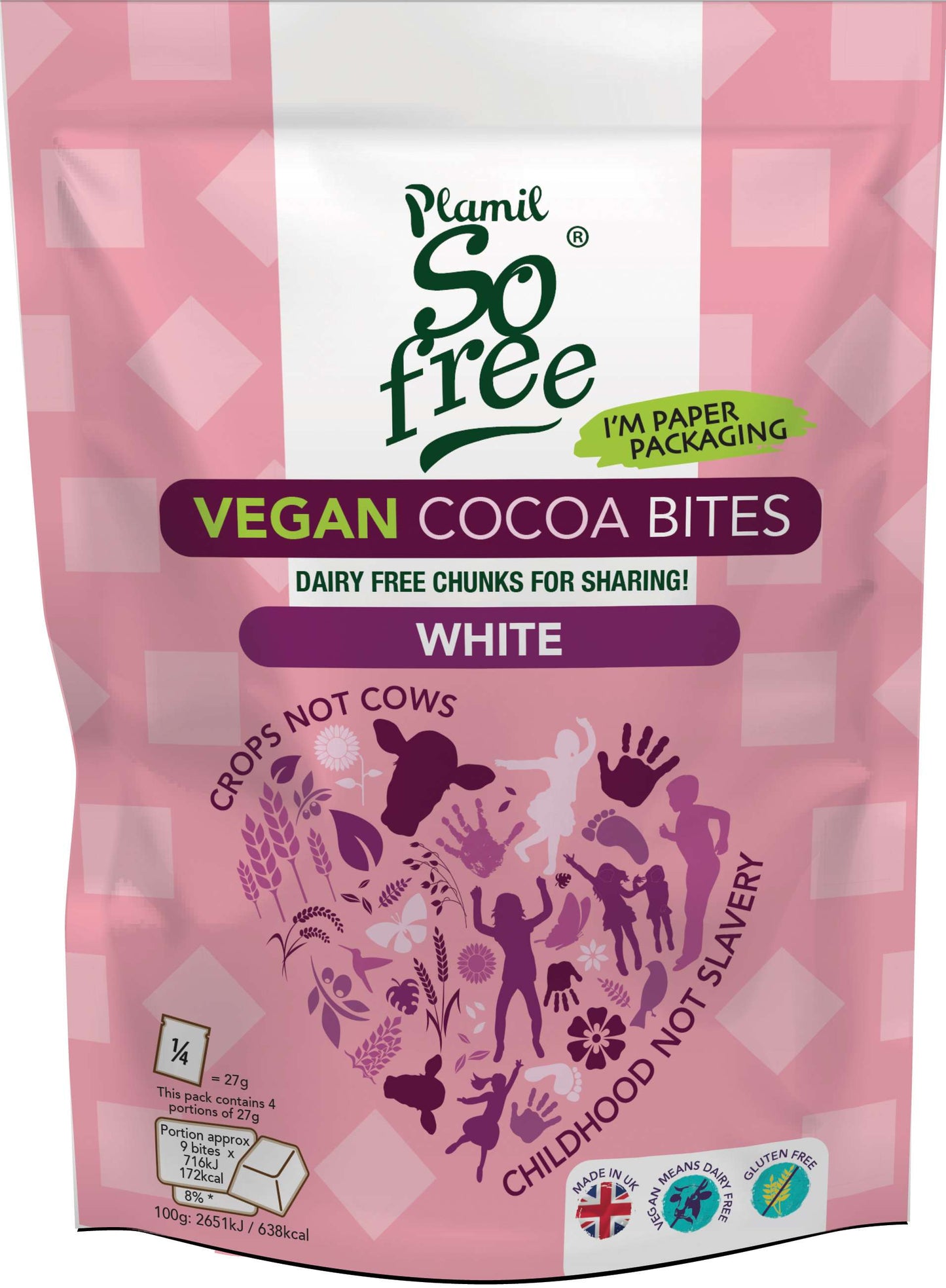 7 x Plamil So Free Vegan White Cocoa Bites - 108g