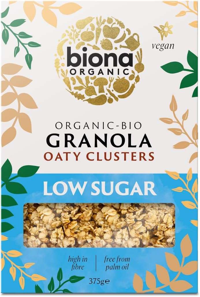 Biona Granola - Oaty Clusters -Low Sugar Organic - 375g