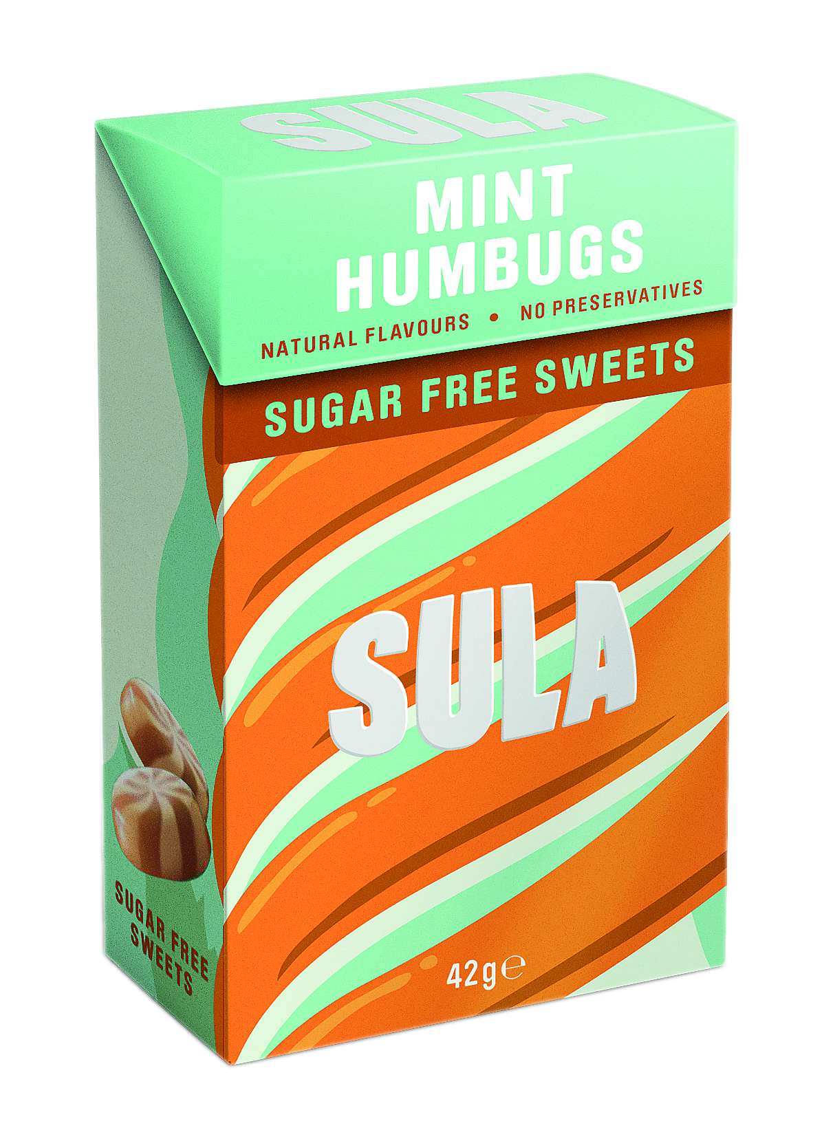 14 x Sula Mint Humbugs Sugar Free - 42g