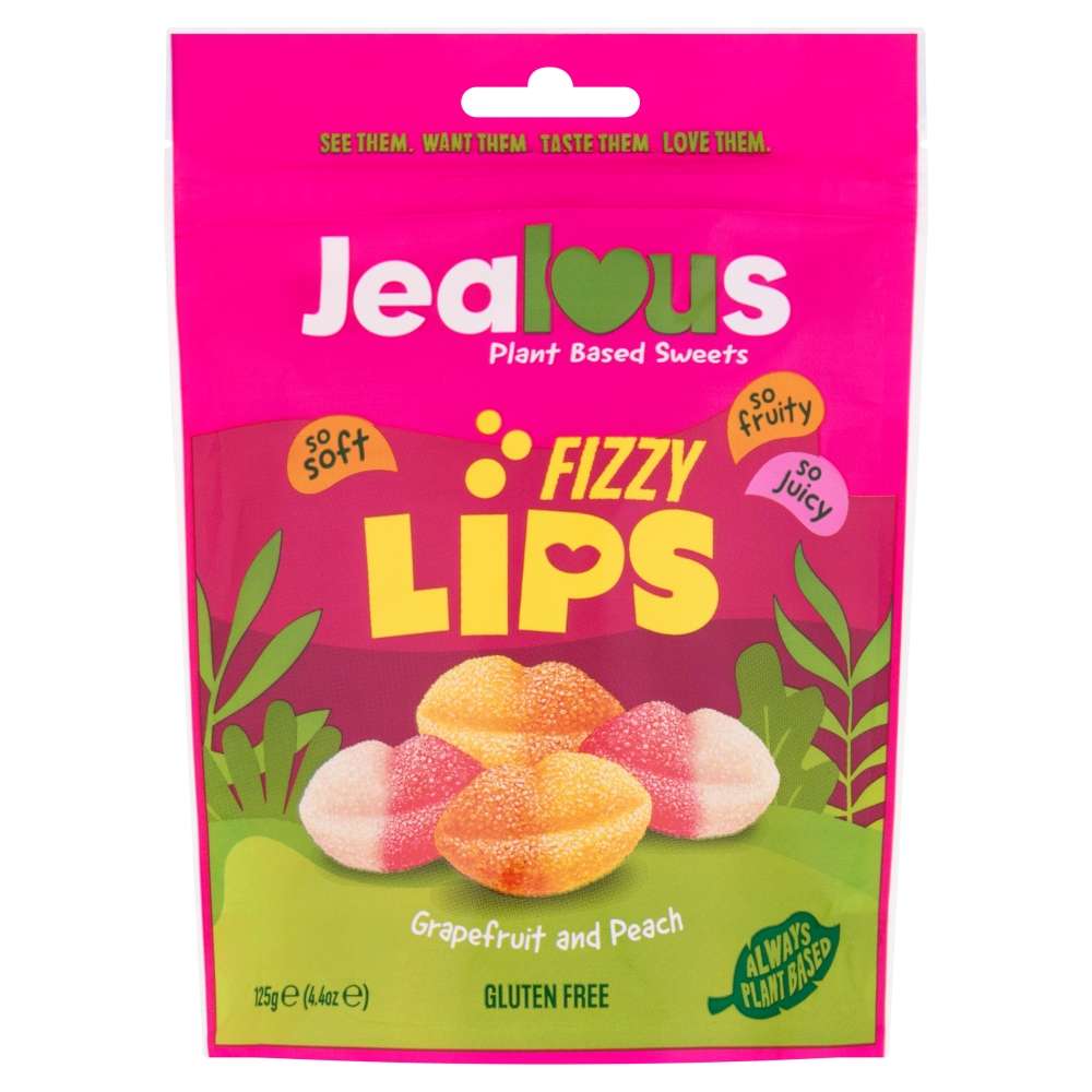 10 x Jealous Sweets Fizzy Lips Share Bag - 125g