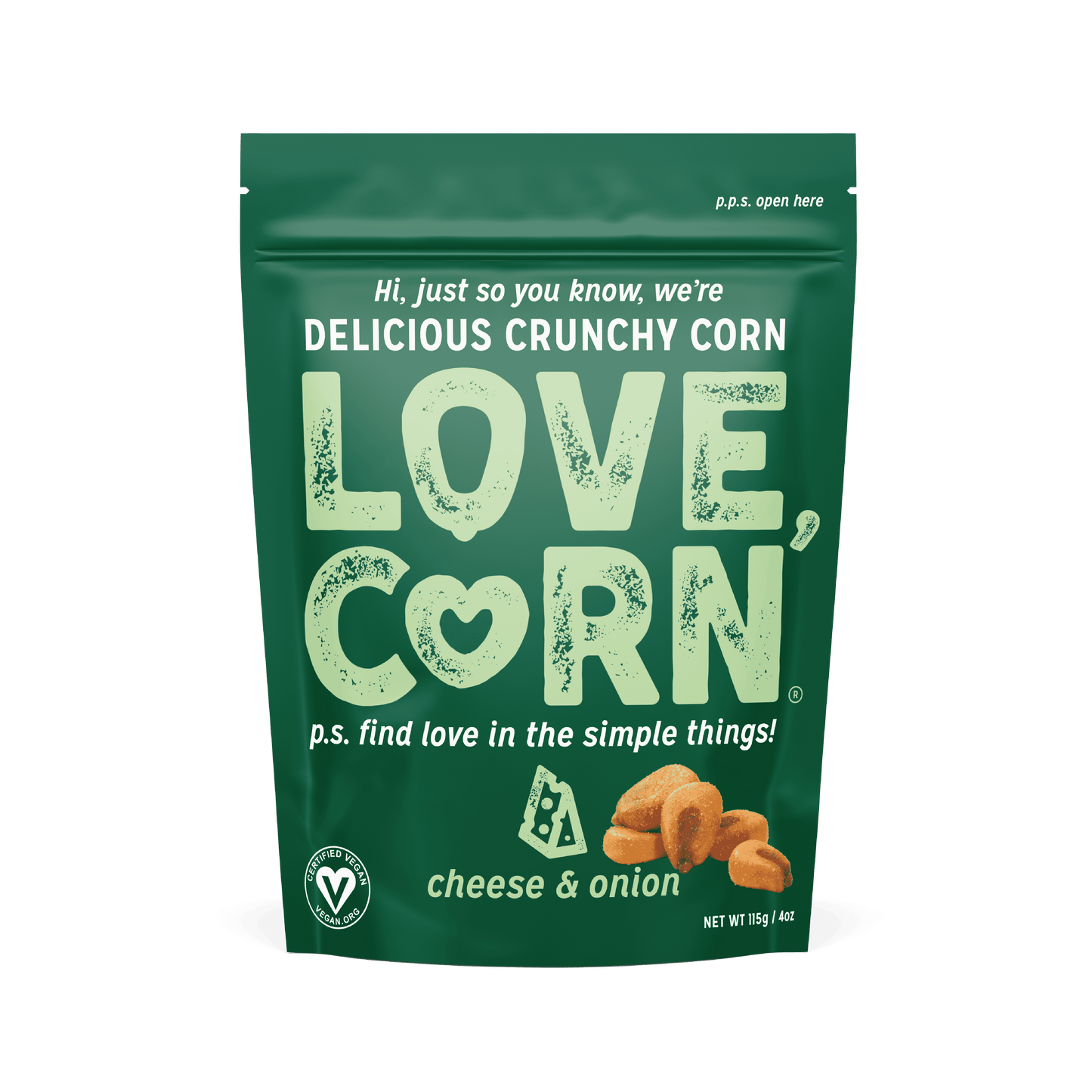 6 x Love Corn Premium Crunch Corn Cheese & Onion - 115g