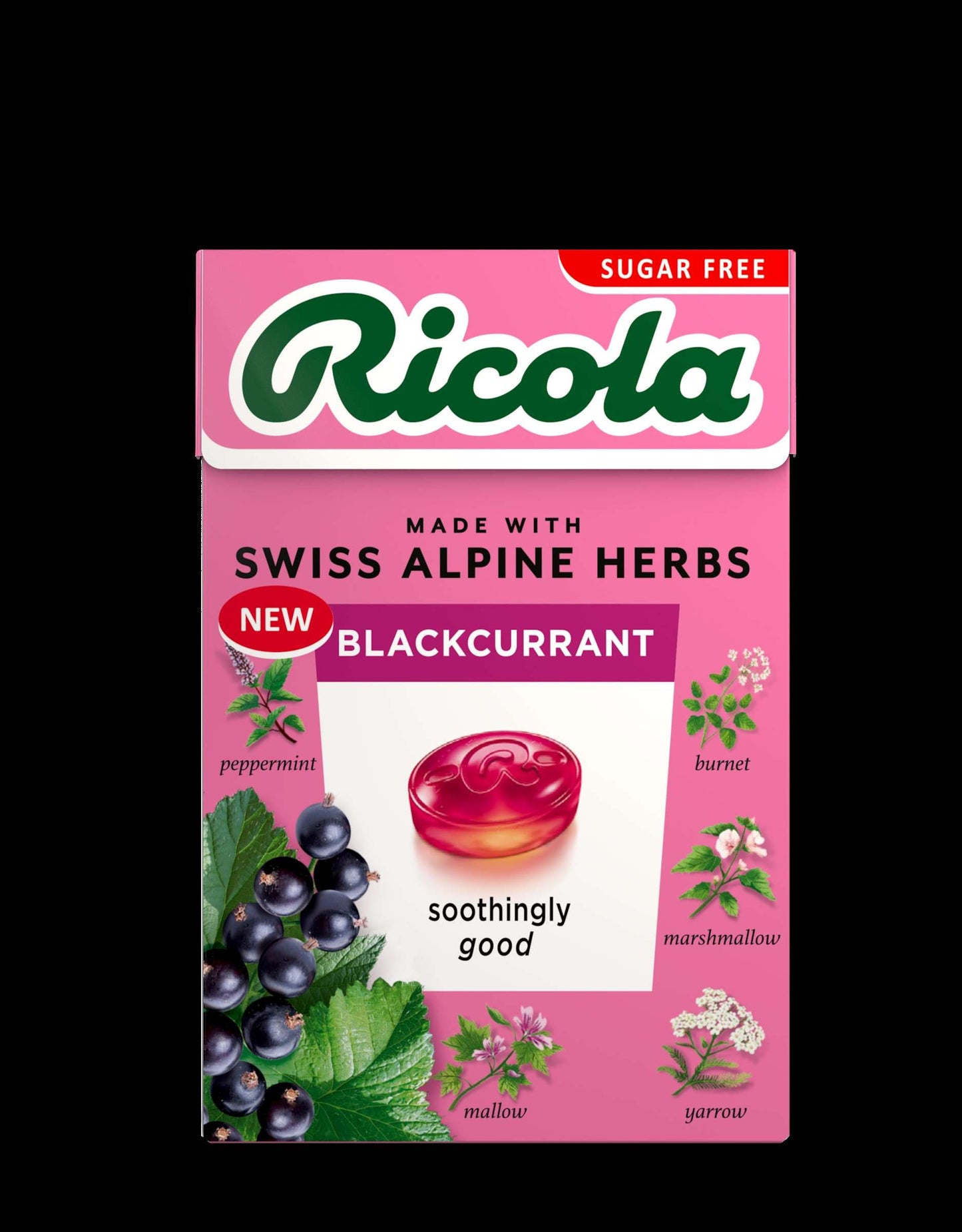 20 x Ricola Blackcurrant Box Sugar Free - 45g