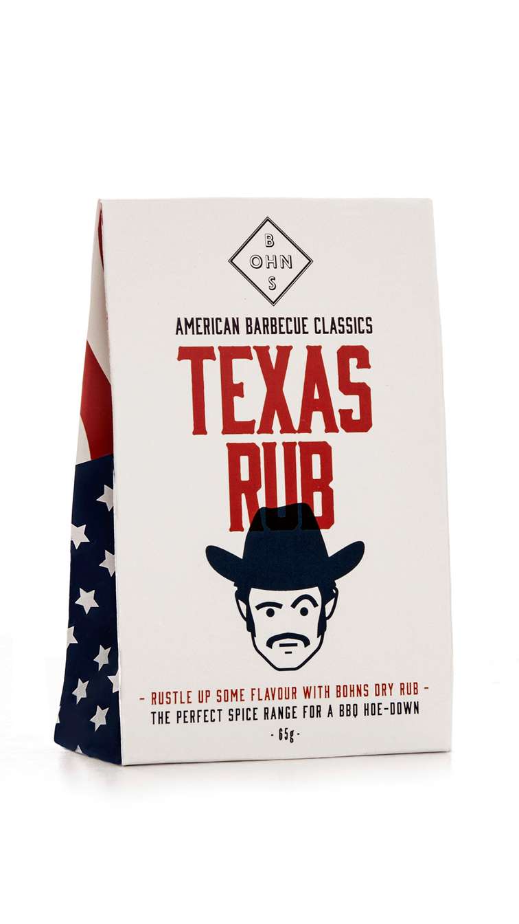 6 x Bohns Texas Rub BBQ Dry Spice Rub - 60g