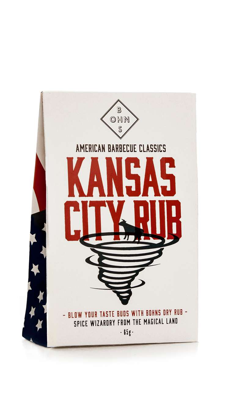 6 x Bohns Kansas City Rub BBQ Dry Spice Rub - 60g