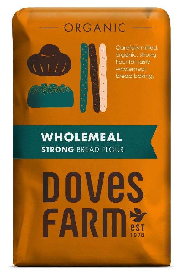 5 x Doves Farm Organic Strong Wholemeal Bread Flour - 1.5kg