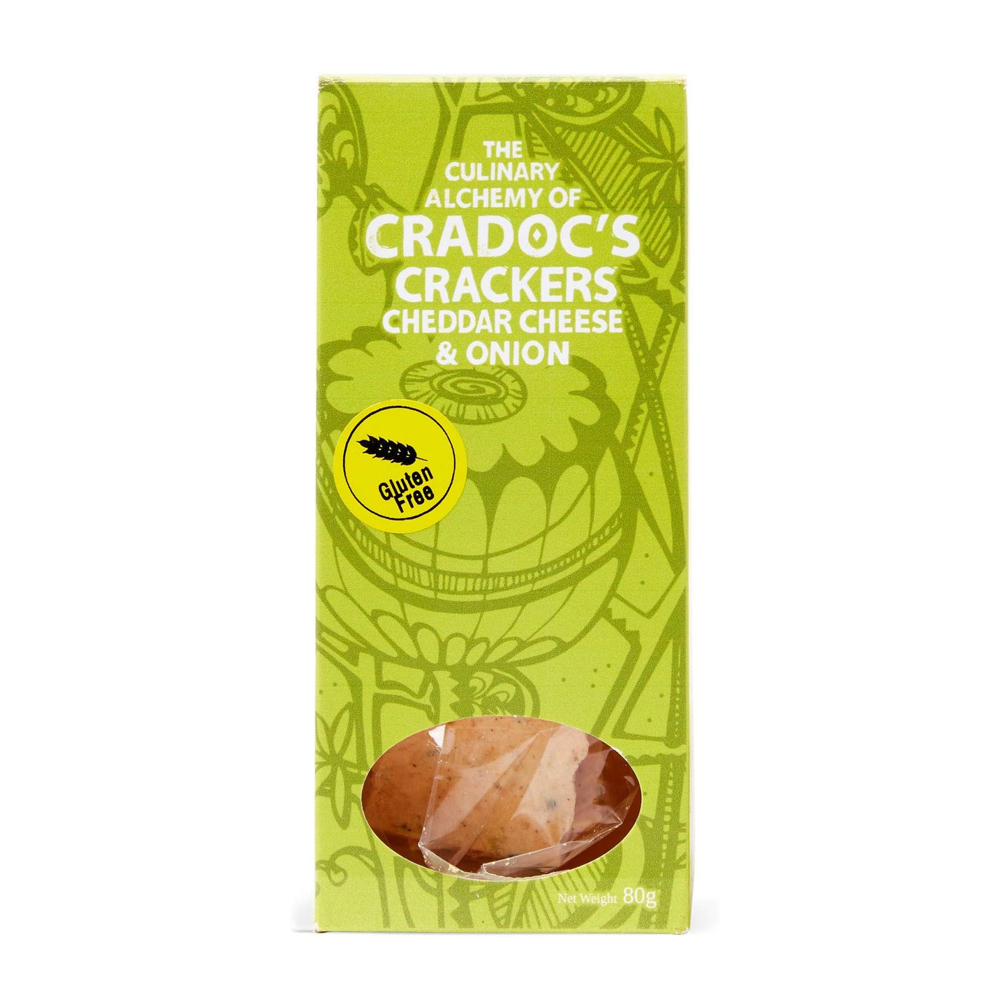 6 x Cradoc's Cheddar & Onion Chutney Crackers - 80g