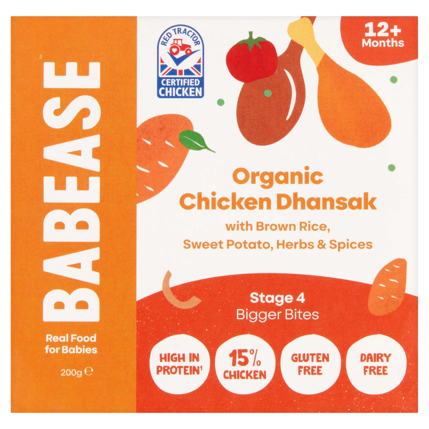 6 x Babease Org Chicken Dhansak Brown Rice Pot - 200g