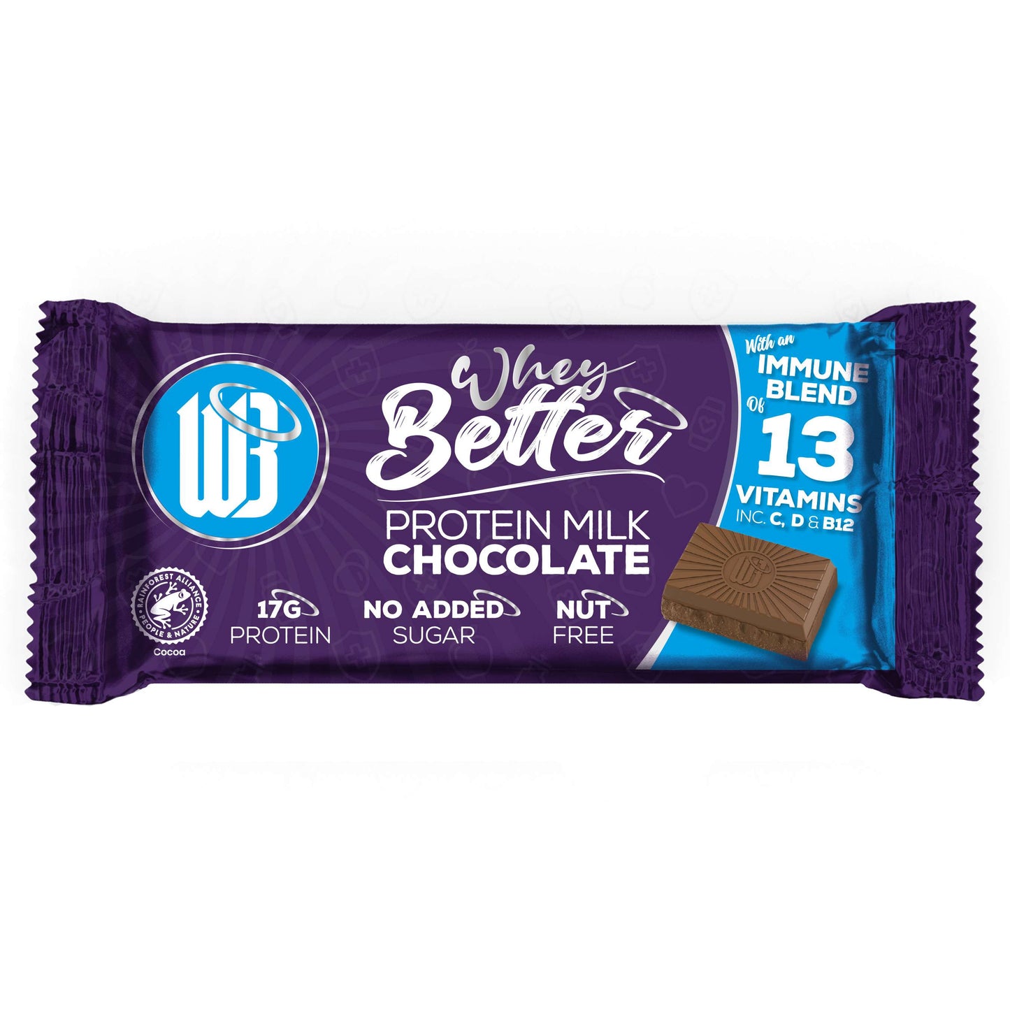 12 x Whey Better Protein Milk Choc Immune Blend - 75g