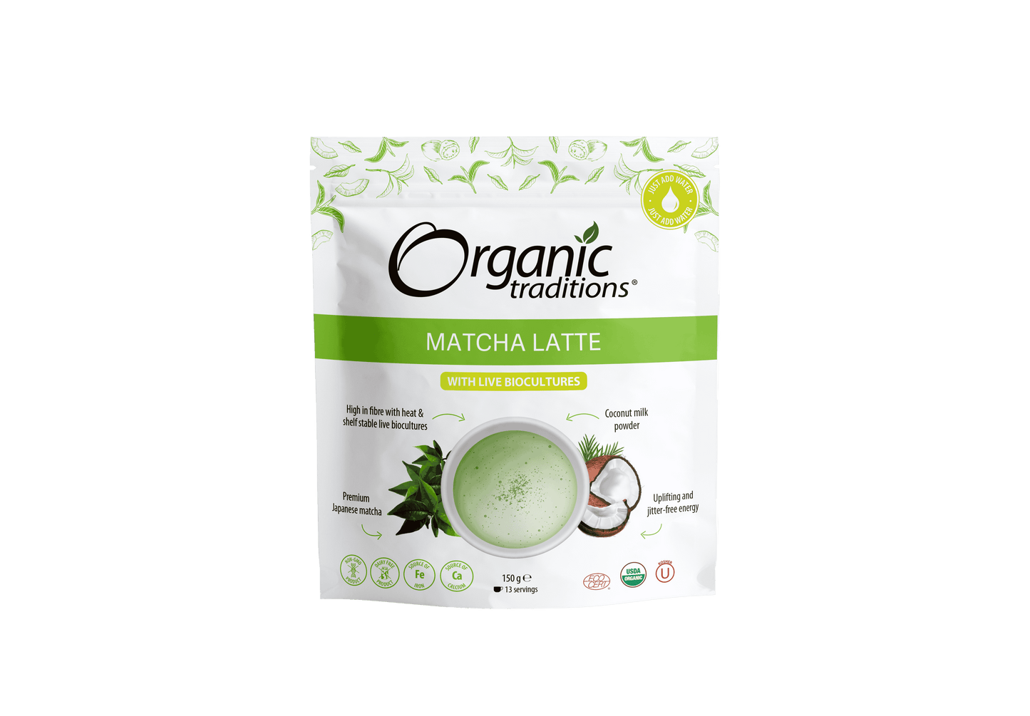 Organic Traditions Org Matcha Latte with Probiotics - 150g