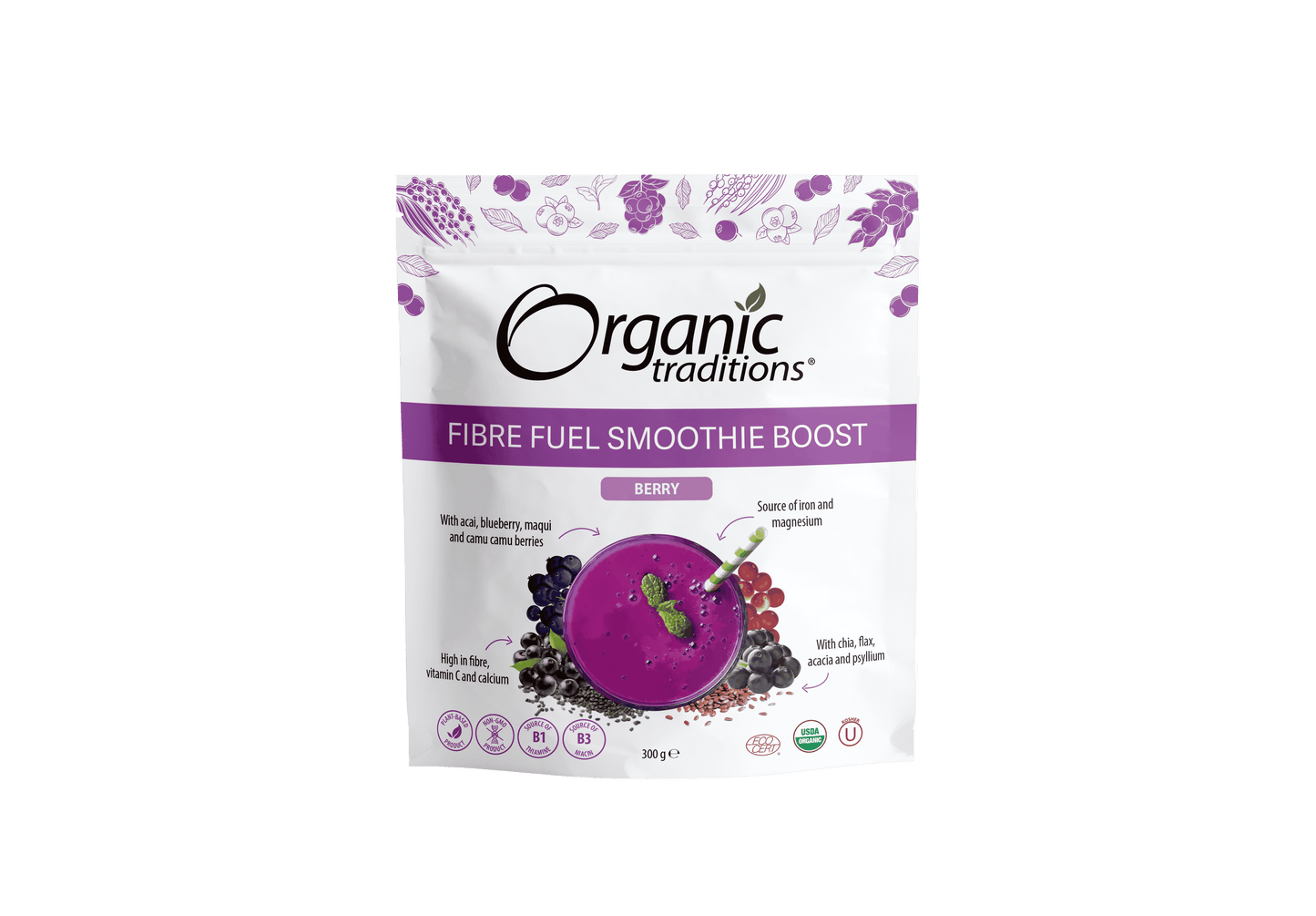 Organic Traditions Org Berry Smoothie Boost - 300g